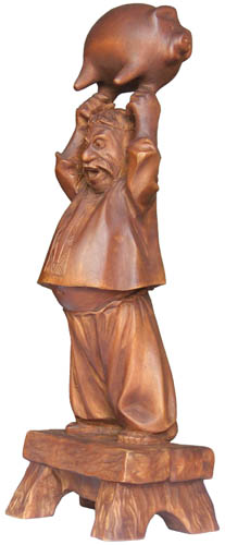 статуэтка Копилка, деревянная скульптура, вид 2. Резьба по дереву. Бизнес сувенир. Оригинальный  подарок в традициях народных промыслов Украины. Сувенирная продукция. (39 КБ)