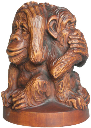 статуэтка Три обезъянки, деревянная скульптура, вид 1.Резьба по дереву. Бизнес сувенир. Оригинальный  подарок в традициях народных промыслов Украины. Сувенирная продукция. (89,7 КБ)
